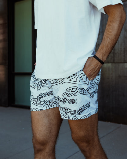 Outline Shorts White - White - Black