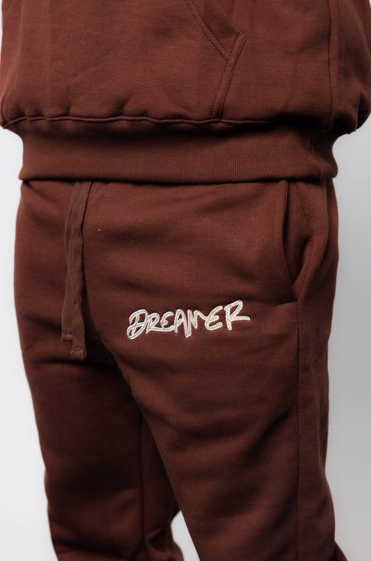 Stitched Joggers Brown - Cream