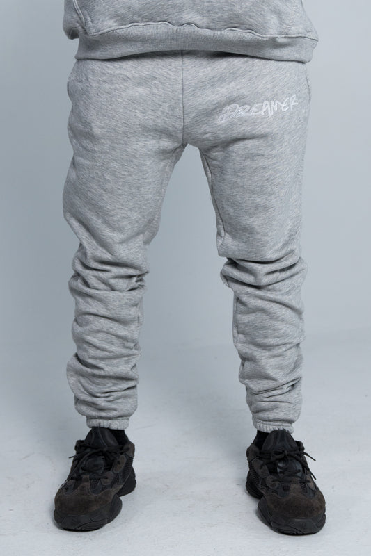 Stitched Joggers Grey - White