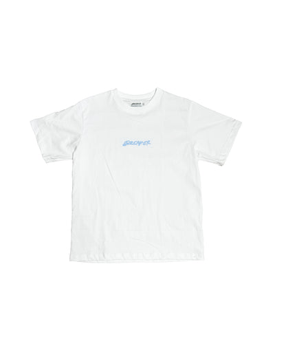 Outline Tee - White - Dreamer Blue