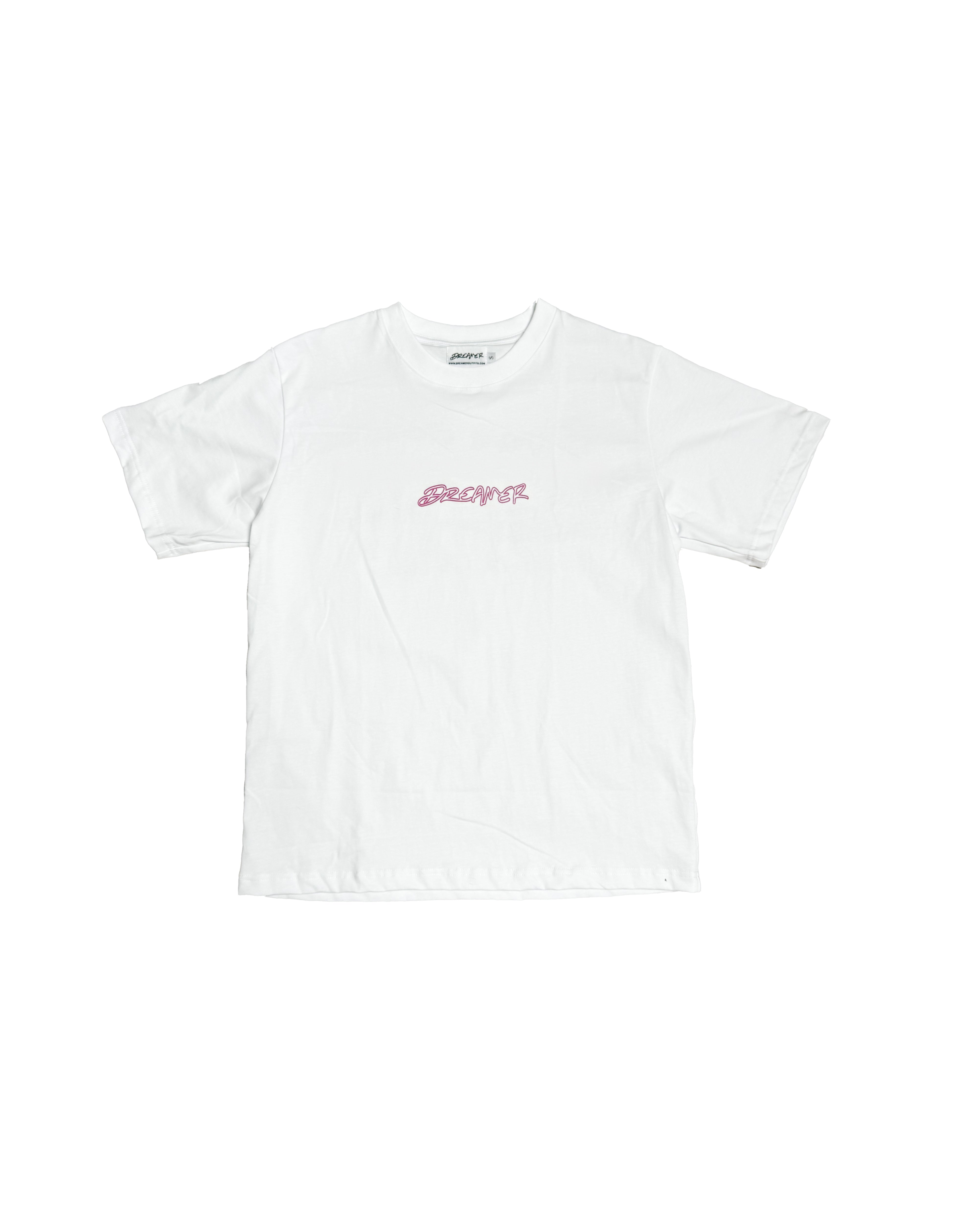 Outline Tee - White - Magenta