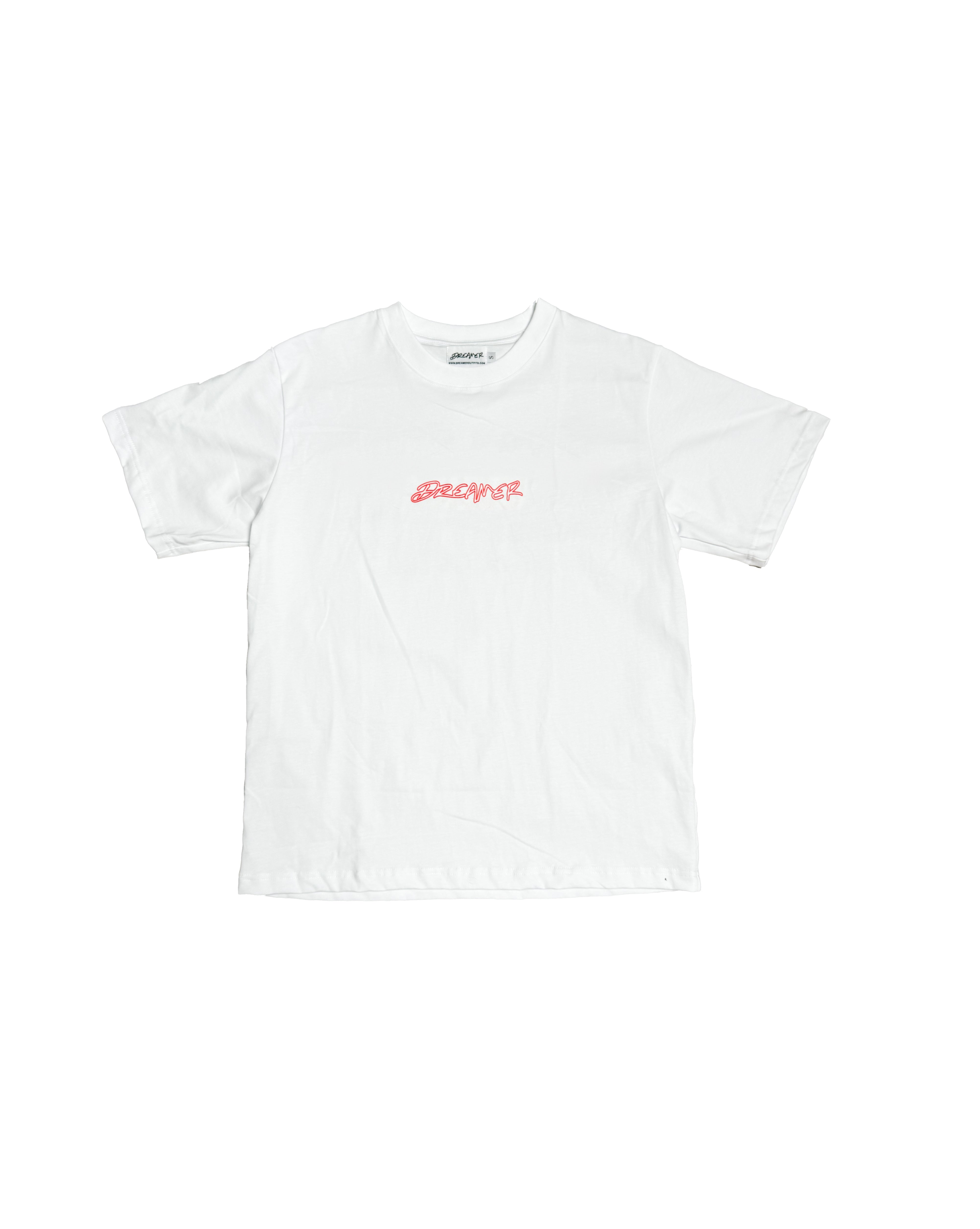 Outline Tee - White - Red