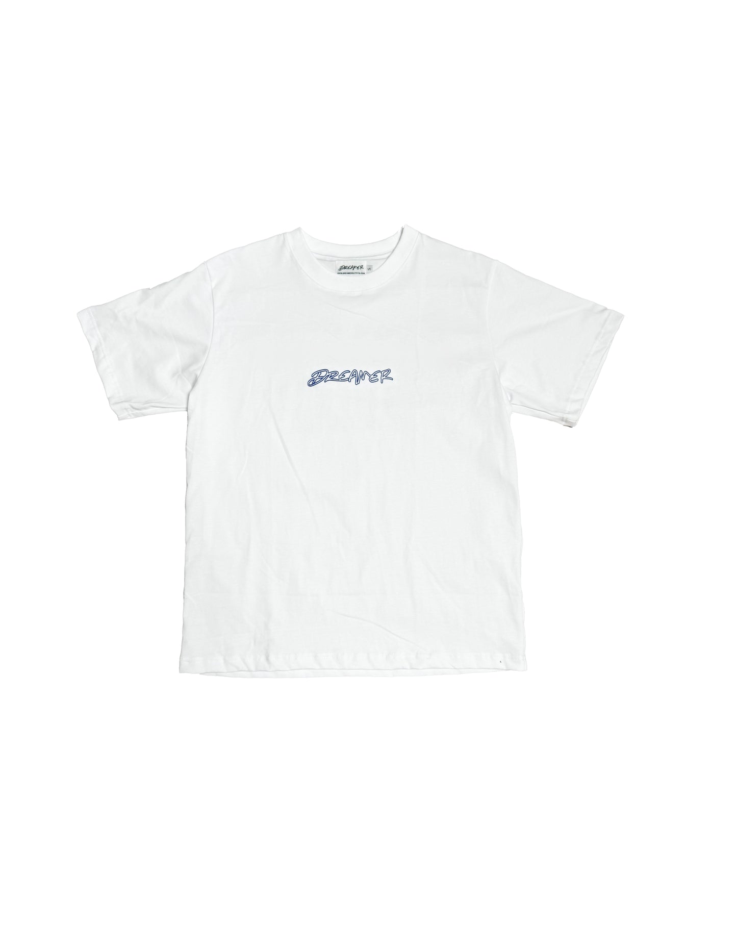 Outline Tee - White - Royal Blue