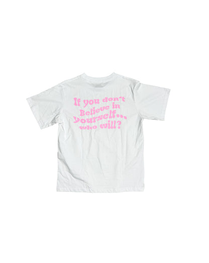 Dreamer Tee White - Pink